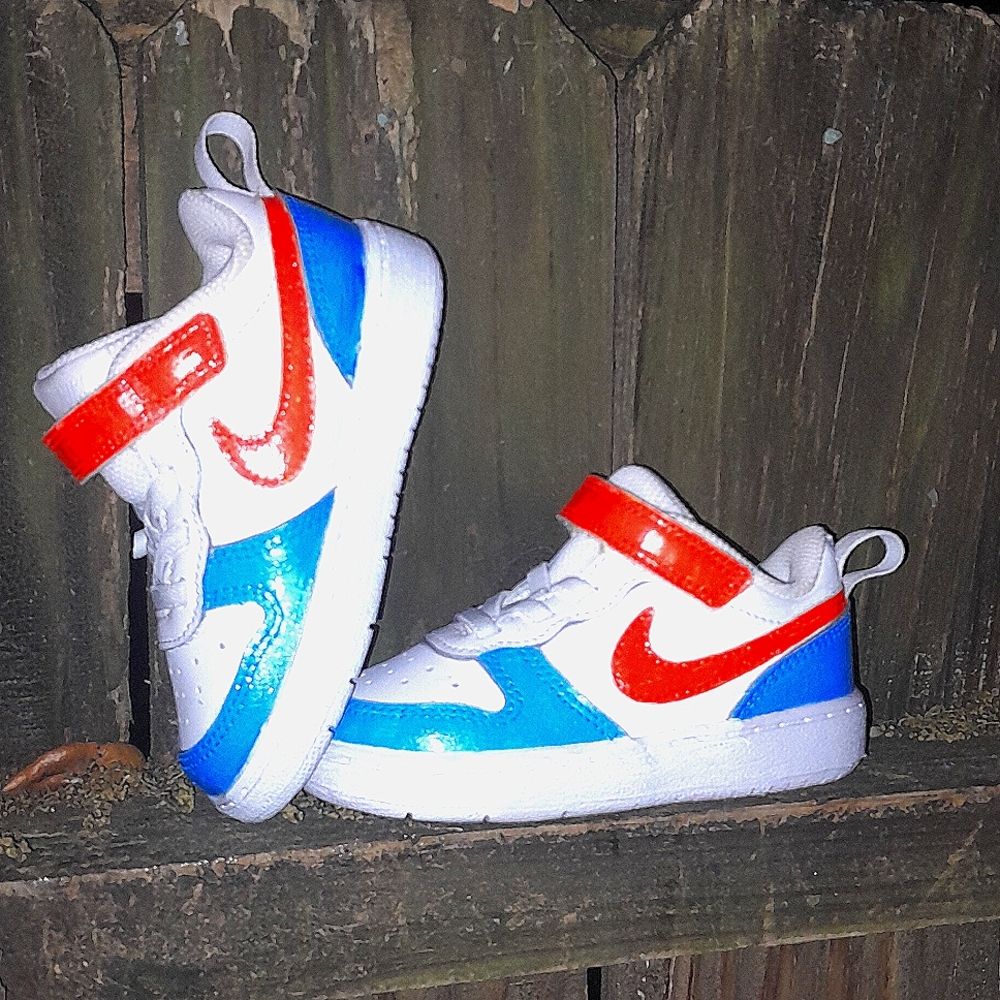 Nike Toddler Boy Boys Sneekers High Velcro Blue Orange Blippie